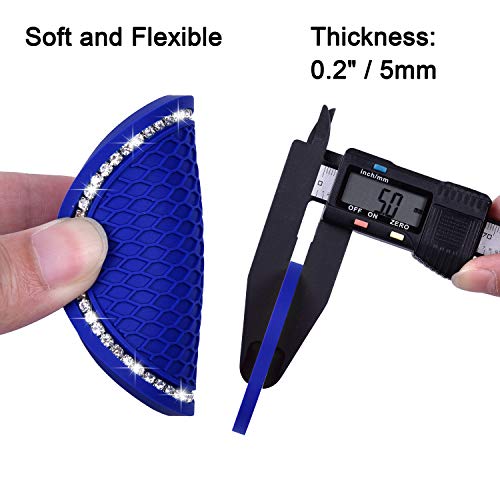 Bling Car Coasters, Wisdompro 4 Pack PVC Car Cup Holder Insert Coaster - Anti Slip Universal Vehicle Interior Accessories Crystal Glitter Cup Mats for Women and Men (2.75" Diameter, Blue) - color: Blue