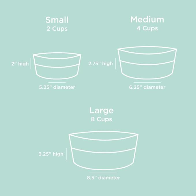 Waggo Dipper Ceramic Dog Bowl for Small and Large Breeds - Heavyweight and Durable Pet Food and Water Dish Crock, Dishwasher Safe, Modern (Mint, Large)