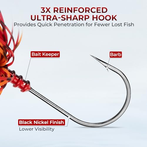 MadBite by KastKing Spinnerbait Fishing Lures, Bass Trout Salmon Walleye Stainless Steel Spinner Baits Kit, Saltwater Freshwater, 4 pcs - color: Bait Fish - Colorado & Willow, size: 3/8oz