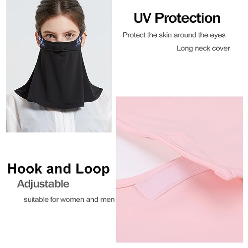 WRELS UPF 50+ Unisex Breathable Cooling Face Cover Sun UV Protection Earloop Neck Gaiter Scarf for Summer Outdoor Activities - color: Dark Gray