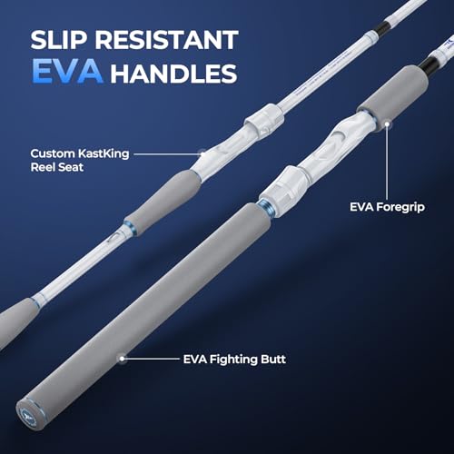 KastKing Centron Lite Travel Fishing Rods, Portable 4/5 Piece Spinning & Casting Rods, Extra Twin-Tip, IM6 Graphite Blanks, Stainless Steel Guides W/Ceramic Rings, Split or Full Rear EVA Handle - size: 7'0"- MH- MF(4 Pcs+ Extra Tip), style: Spinning