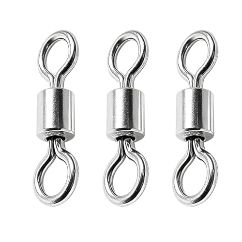 Atibin Stainless Steel Barrel Swivel Snap Saltwater Swivels Fishing High Strength Lure Fishing Swivel Heavy Duty SUS304 - size: #6 (106lb) 50pcs