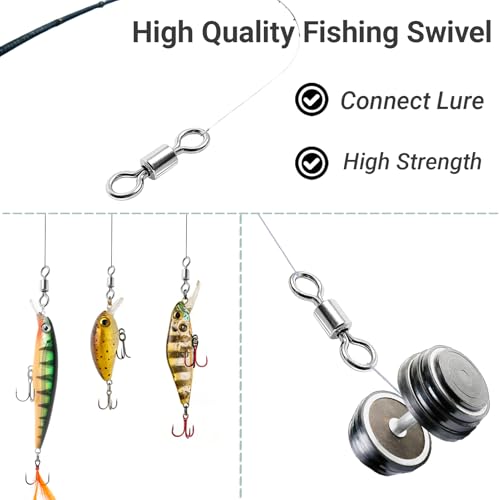 Atibin Stainless Steel Barrel Swivel Snap Saltwater Swivels Fishing High Strength Lure Fishing Swivel Heavy Duty SUS304 - size: #1/0 (214lb) 25pcs