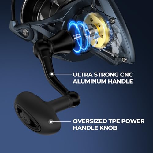 KastKing ReKon Saltwater Spinning Fishing Reel – Up to 55LBs Max Drag Big Game Fishing Reel - Innovative NyliTech Body- Water Resistant - MaxiDur 5+1+1 Corrosion-Resistance Bearing System - size: 4000
