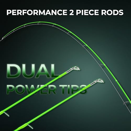 KastKing Zephyr Dual-Tip Fishing Rod and Reel Combo,Spinning & Baitcaster Combo,Dual Tips Section for Different Powers,IM6 Graphite 2-Piece Rod with Extra Tip,Sensitive & Powerful,Freshwater Fishing - style: Spin: 6'0''- Ml& M- Dual-tip Rod -2000 Reel(gre