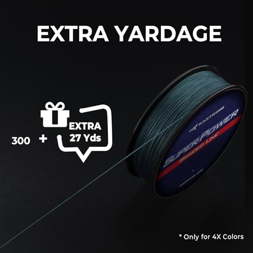 KastKing SuperPower Braided Fishing Line - Abrasion Resistant Braided Lines – Incredible Superline – Zero Stretch – Smaller Diameter – A Must-Have! - color: X4-Low-Vis Gray, size: 6LB(300 Yds)