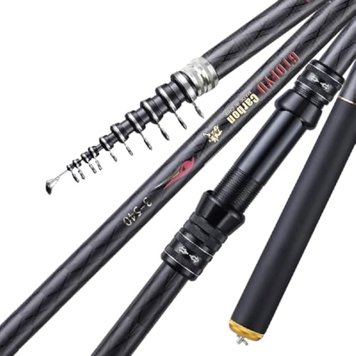 Portable Telescopic Fishing Rod – 9/12/15/18/20ft Carbon Spinning Rod, Ultralight for Small to Medium Fish, Lure 0.2-1.5oz, Ideal for Travel, Trout & Carp - size: 2.7M/9Ft