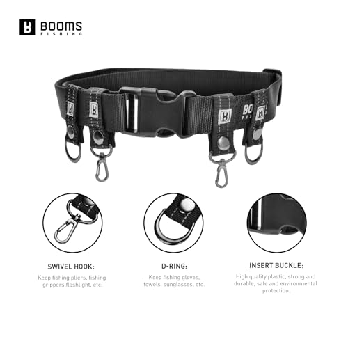 Booms Fishing FB2 Fishing Wade Belt, Adjustable Nylon Wading Belt 45" Max Length, Wade Belts for Casting Surf Kayak Accessory - style: Wade Belt With Rod Holder
