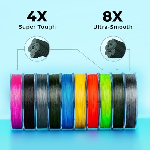 Calamus Bastion Braided Fishing Line -Abrasion Resisting Braided Lines – Thin Diameter Superline – Zero Stretch – 4 Strand MultiTuf Fiber Braid Line - color: X4-Gray, size: 50 LB - 300 Yds