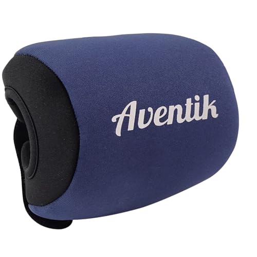 Aventik Neoprene Conventional Reel Cover Round Reel Gloves Trolling Reels Storage Reel Pouch Fits 800 1000 2000 3000 4000 5000 6000 Series Fishing Reels - color: Black/Blue, size: XL:5.1''W x 3.5''D
