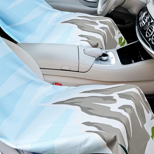 Hahafelt Car Seat Towel Covers with Storage Bag, 63 x 32 Inch Universal Non Slip Waterproof Sweat Protector for Car Truck, Gym Swimming Running, Machine Washable(2 Pack,National Park 1) - style: National Park 1