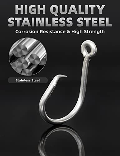 BLUEWING Big Game Circle Hooks Heavy Duty Stainless Steel for Saltwater & Freshwater Fishing - style: Size 02: 3/0, 25pcs