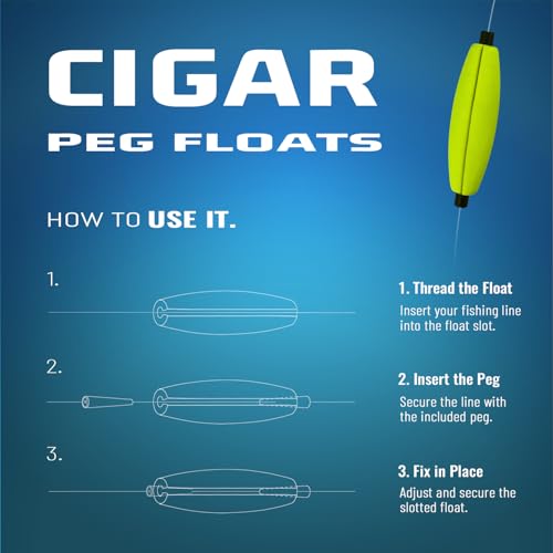 Narcissus Fishing Slotted Peg Float – Slip Bobbers for Fishing, Catfishing Tackle, Fishing Bobbers for Bass, Santee Rig, Easy Line Insertion, No Threading - color: 9pcs-2.5in