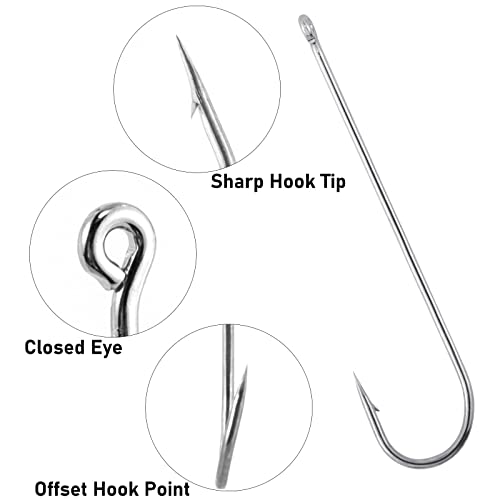 Dr.Fish 100 Pack Aberdeen Hooks Freshwater Fishing Hooks, Extra Long Shank Light Wire, Crappie/Bass/Bream/Bluegill/Panfish Fishing - size: #2/0-100 Pack