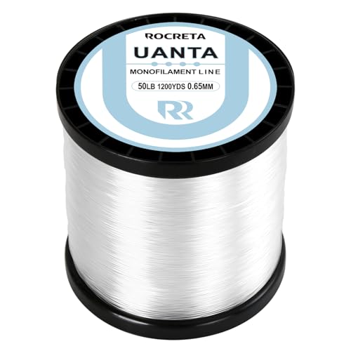 UANTA Monofilament Fishing Line, Superior Abrasion Resistance Mono Line, Ultimate Saltwater Fishing Line Leader Materials, 2025 New Fishing Line Unique Camo Design - color: CLEAR, size: 65LB(1200YDS)