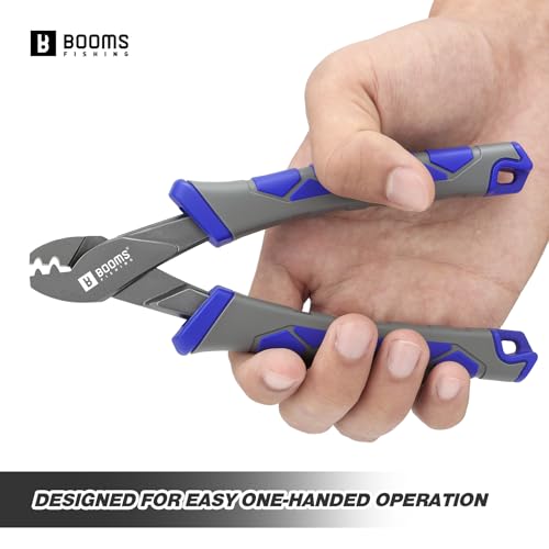 Booms Fishing Crimping Pliers Tool: 6.5in Crimper for Single Barrel - 300pcs Sleeves and Lanyard Included, XW41 - style: Crimper with 300pcs Sleeves