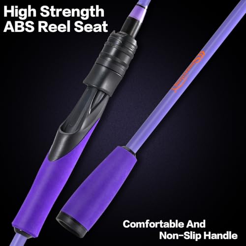 Sougayilang VoidFlare Performance Spinning & Casting Fishing Rod, Lightweight IM6 Graphite with Hook Keeper, EVA Grip - size: Spin-6'0''-Medium