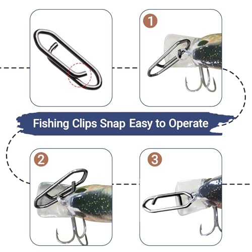 Atibin Saltwater Freshwater Snap Swivels Stainless Heavy Steel Fishing Clips Swivel Barrel Clip Fishing Snaps Rolling Speed Change Black Nickel - size: Size 2+M (73lb) 50 pcs