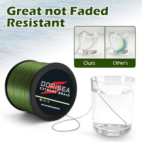 Extreme Braid 100% Pe Moss Green Braided Fishing Line 109Yards-2187Yards 6-550Lb Test Fishing Wire Fishing String Incredible Superline Zero Stretch - size: 100m/109Yards 60lb/0.40mm