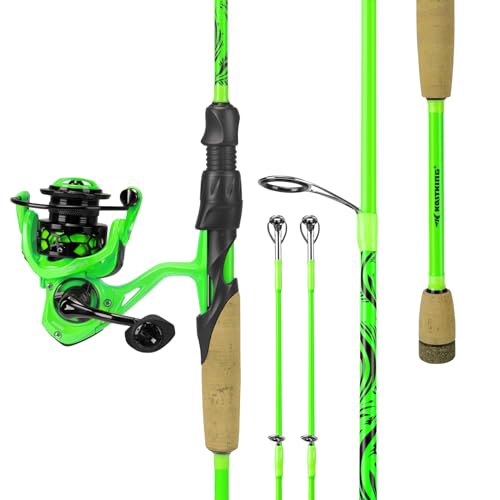 KastKing Zephyr Dual-Tip Fishing Rod and Reel Combo,Spinning & Baitcaster Combo,Dual Tips Section for Different Powers,IM6 Graphite 2-Piece Rod with Extra Tip,Sensitive & Powerful,Freshwater Fishing - style: Spin: 6'0''- L& Ml- Dual-tip Rod -2000 Reel(gre