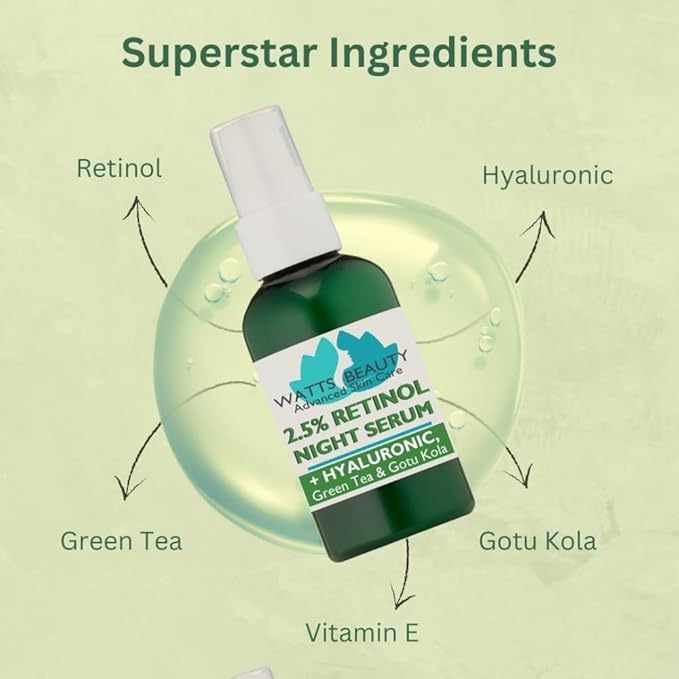 2.5% Retinol Serum Enhanced with 50% Hyaluronic Acid - Anti Aging Retinol for Fine Lines, Wrinkles, Blemishes, Large Pores & More - No Parabens, No Animal Testing or Ingredients (2.24oz)