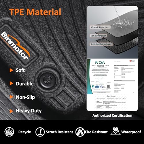 Binmotor-All Weather Floor Mats for 2015-2021 Volkswagen VW Golf/Golf Alltrack/Golf GTI/Golf R/Golf Sportwagen MK7,1st & 2nd Row Set,TPE Liners for Golf MK7 Accessories - style: 1) Car Mats for VW Golf MK7 (2015-2021)