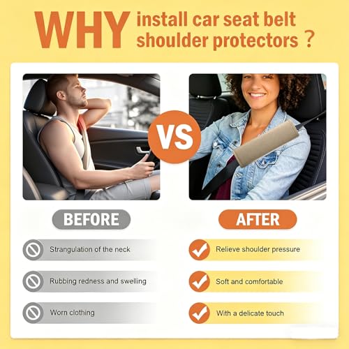Beige Breathable PU Leather Seat Belt Covers - 2Pcs, Perforated Seat Belt Pads, Universal Fit for Car Truck SUV - color: ck-beige