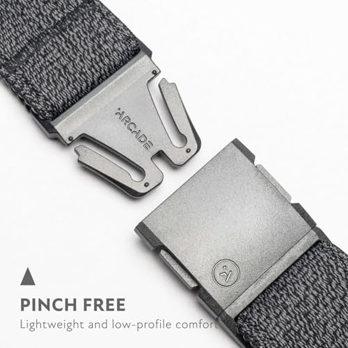 Arcade Belts A2 Unisex Adventure Belt: Heavy Duty Stretch, Metal Free Buckle - color: Atlas - Heather Black, size: Standard (Up to 40"); 1.5" Wide