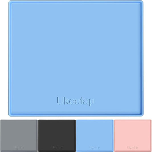 Extra Thick Silicone Mat Waterproof with Raised Edge 22" x 19", Under Sink Mat for Kitchen & Bathroom, Kitchen Cabinet Liner, Multi-Purpose for Storage & Protection, Blue