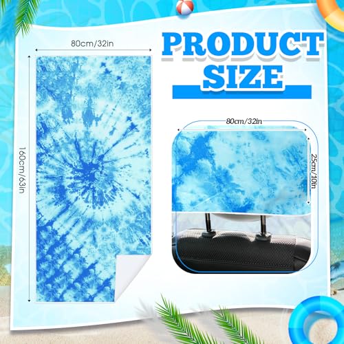Hahafelt Car Seat Towel Covers with Storage Bag, 63 x 32 Inch Universal Non Slip Waterproof Sweat Protector for Car Truck, Gym Swimming Running, Machine Washable(2 Pack,Blue Tie Dye) - style: Blue Tie Dye