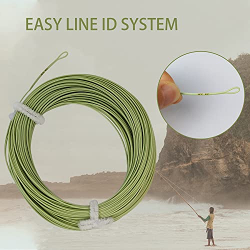 EUPHNG All-Purpose Fly Line Floating Trout Fishing Line Welded Loop Line ID Weight Forward Fly Fishing Line 100FT - color: Moss Green, size: WF3F