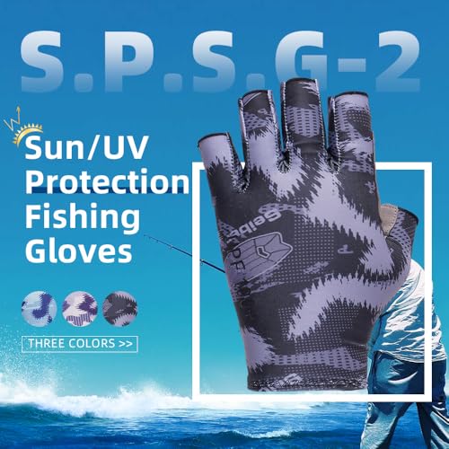 Seibertron S.P.S.G-2 UPF100+ Sun/UV Protection Fishing Adult & Youth Glove - color: black, size: L Adult