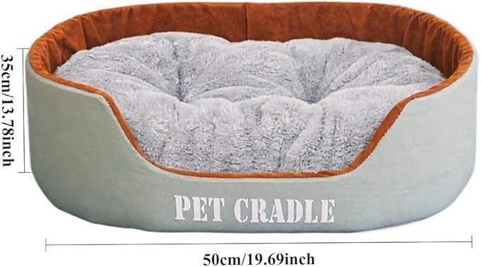 Dog Bed Orthopedic Dog Couch Bed, Waterproof Pet Bed with Removable Washable Mat & Non-Slip Bottom(Grey,19.69''X13.78'')