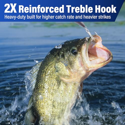 Dr.Fish 30 Pack Hybrid Fishing Treble Hooks 2X Strong, #14-#3/0, Triple Hooks High Carbon Steel Hollow Point, Replacement Hard Lures Crankbait Freshwater Saltwater - size: #4-30 Pack
