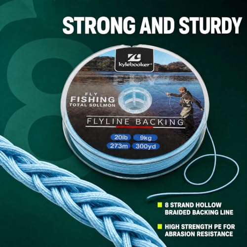 Kylebooker Fly Fishing Dacron Braided Backing Line Abrasion Resistant Trout Fly Line 20lb/30lb - color: Blue, size: 30LB 273m/300yds