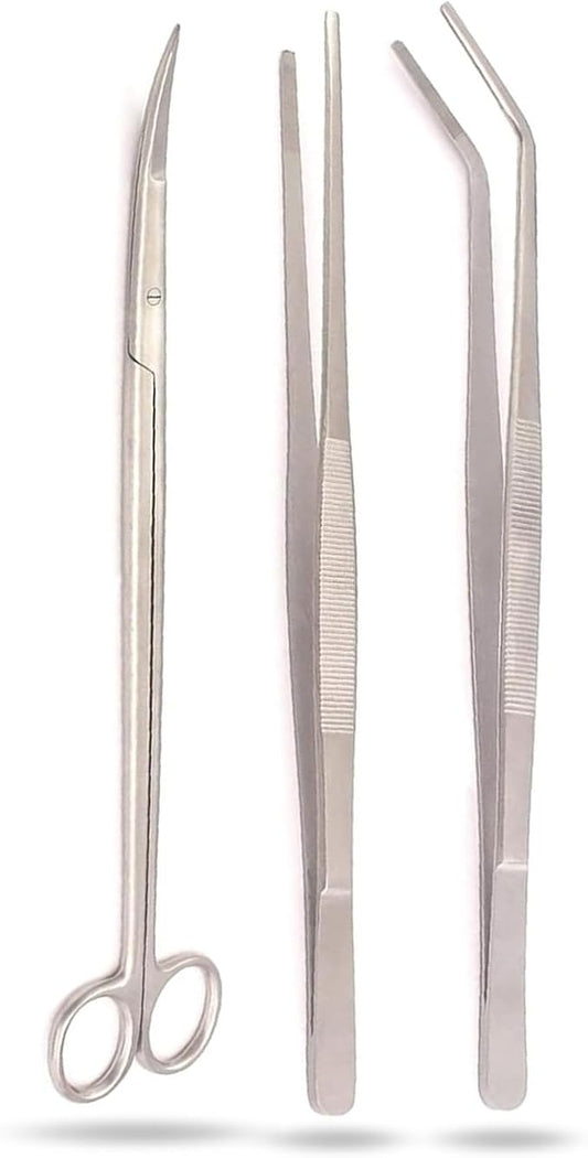 Aquarium Kit Tool Accessories Stainless Steel Aquarium Tank Water Plant Tweezers Scissors Tools Set Fish Starter Kits