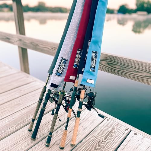 Premium Neoprene Fishing Rod Sleeve – Floating, Puncture Resistant, Labeled Protective Sock for Casting, Spinning, Trolling Fishing Rods - color: Grey, size: 60", style: Spinning