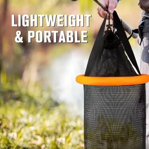 Foldable Floating Fish Basket – Portable Collapsible Fishing Net for Live Fish, Bait & Minnow Storage | Kayak Live Well Cage - size: L-Net Bottom Size:13.78ch