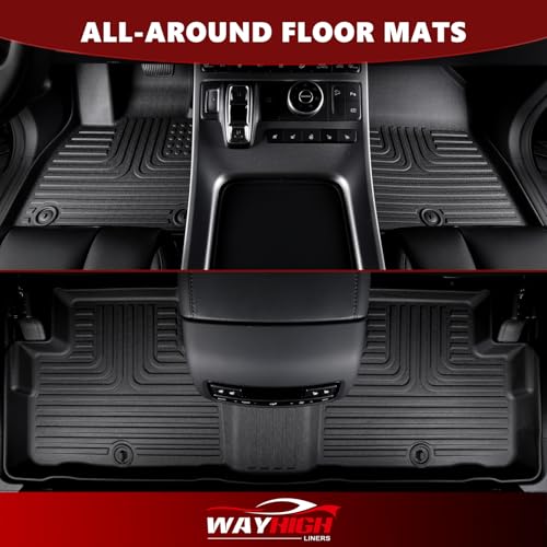 Wayhigh® Floor Mats & Cargo Liner for Buick Enclave 2018-2024, All Weather TPE Car Mats Waterproof Heavy Duty Floor Liners, Floor Mats Custom Fit for Enclave Accessories - style: 4) For Buick Enclave / 2018-2024 / Mats Set