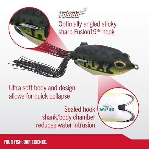 Berkley Swamp Lord Hollow Body Frog Fishing Bait - color: Burnt Bone, size: Standard