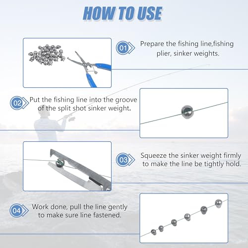 100Pcs Split Shot Fishing Weights Sinkers - Removable Round Lead Drop Shot Weights Small Fishing Line Weights for Freshwater Saltwater Bass Fishing - style: 100pcs-3g