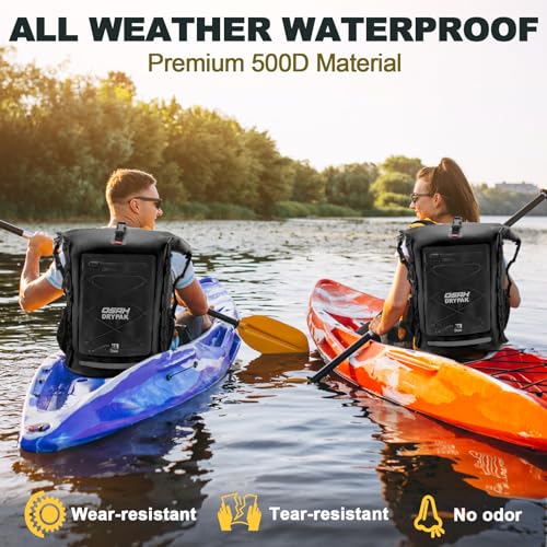 OSAH DRYPAK Waterproof Backpack Dry Bag 35L/55L/85L – Heavy Duty Roll-Top Hiking Backpack for Travel, Kayaking, Boating, Camping, Rafting and Fishing - color: Black, size: 55L