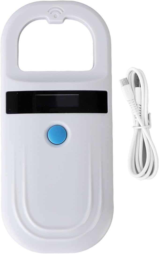 Microchip Scanner, 1000 Records Rechargeable Display Screen Pet Chip Scanner for EMID (Type 1)