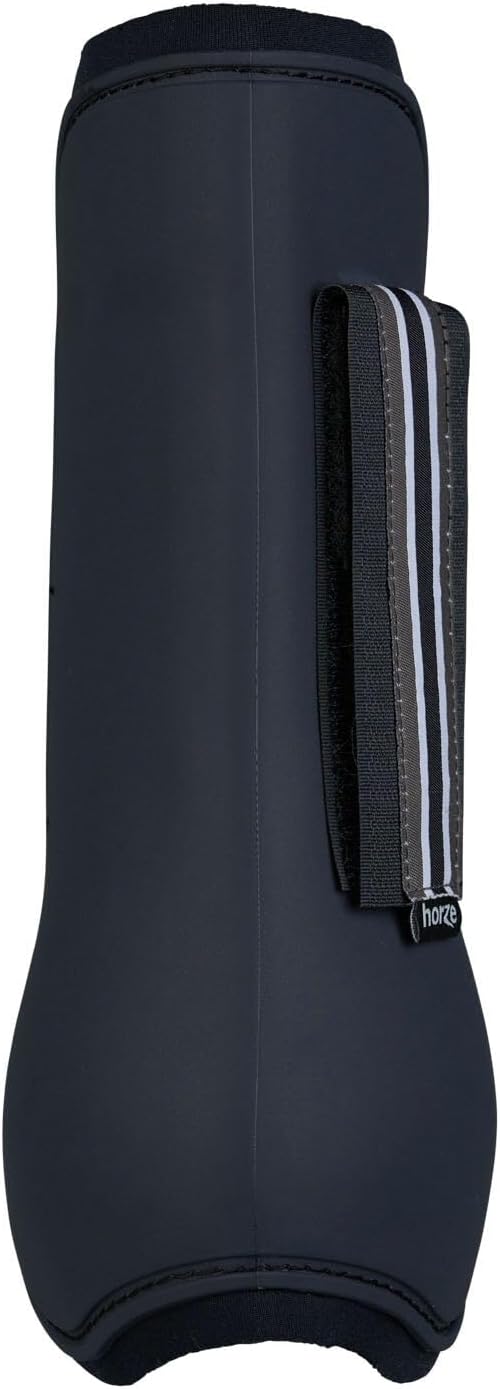 HORZE Adepto Open Front Tendon Boots | Durable Shell with Neoprene Lining - Dark Navy - Warmblood