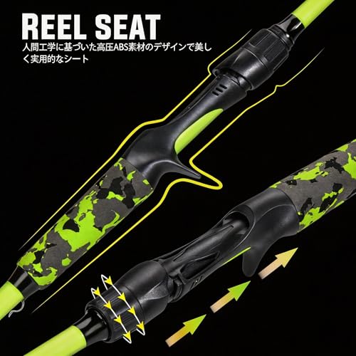 Sougayilang Baitcasting Combo – 8.0:1 Gear Ratio, 18LB Drag, 9+1 Bearings, IM7 Graphite 2-Piece M/MH Rod, EVA Handle, Camo Finish for Topwater Bass, Pike, Walleye - style: Cast-7'00''-right Handle-mh