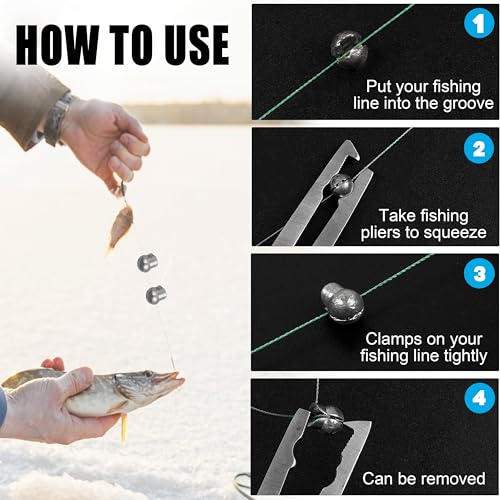 Split Shot Fishing Weights Kit, 180/210pcs Removable Round Fishing Weights Sinkers Clip On Shot Weights Fly Fishing Line Sinkers Fishing Sinkers for Freshwater Saltwater - color: 180pcs-large（1g 1.5g 2g 2.5g 3g）