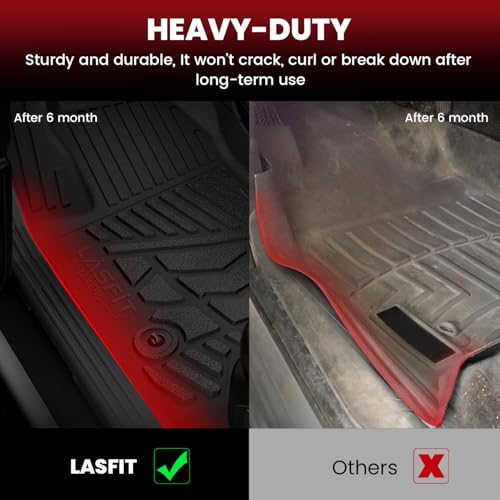 LASFIT Floor Mats 2014-2018 for Chevrolet Chevy Silverado/GMC Sierra 1500 Only Crew Cab, 2015-2019 Silverado/Sierra 2500HD 3500 HD, Only Crew Cab, with Carpet Floor, Only Fit 1st Row Bucket Seating - size: 1500 2500HD 3500HD Crew Cab/Bucket Seat 2014-2018