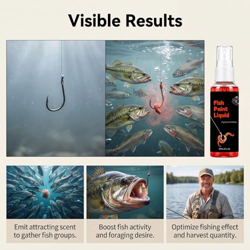 Fishing Attractants Natural Strong Additive Lures | 60ml Red Worm Fish Bait Attractants for Cod Carp Bass Walleye Tilapia Outdoor Saltwater Lake River Beach Pond