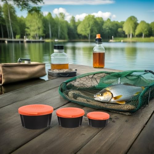 BESTonZON 3pcs Fishing Worm Storage Box Set Portable Vibrant Live Bait Bucket Made of Sturdy Pp Material, Easy to Clean Worm Bait Holder for Outdoor Fishing