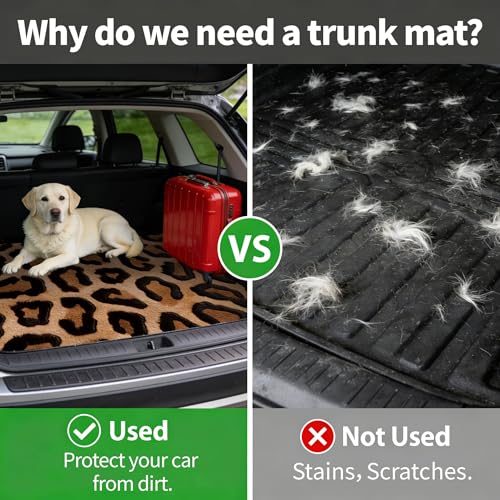 Car Trunk Mat - Universal Size 29" x 39", Leopard Print Pattern Cargo Liner, Car Accessory for SUVs/Sedan/Wagons, Durable Protective Mat, Trunk Liner for Families/Travel Enthusiasts - style: Leopard Print-7